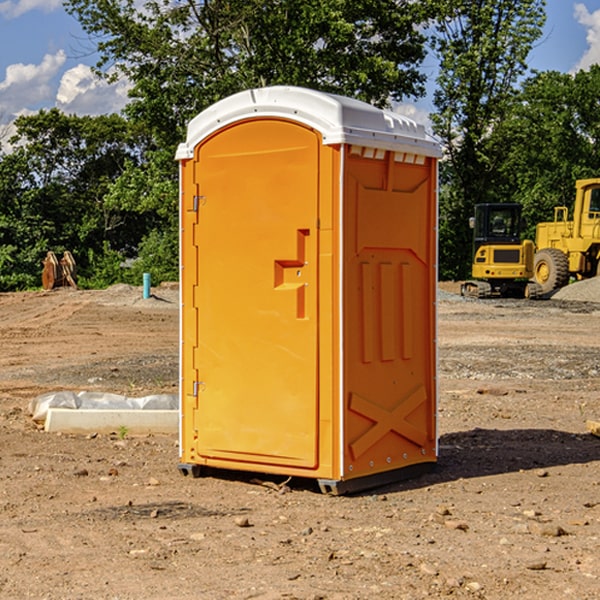 how often are the porta potties cleaned and serviced during a rental period in Three Rocks